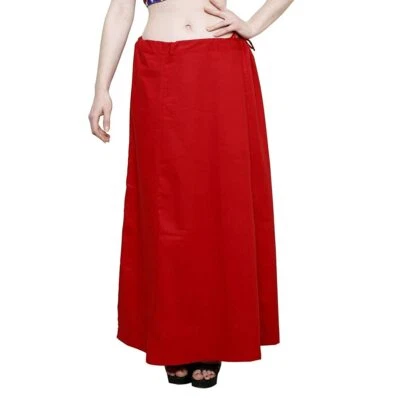 Enagua de algodón sari lisa india para mujer confeccionada a elegir color Foto 1 de 3