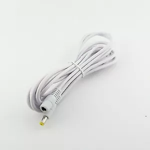 DC Power CCTV 5.5mm x 2.1mm Female To Male Plug Adapter Extension Cable White 3m - Picture 1 of 5