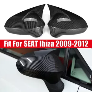 For SEAT Leon MK2 FR Cupra Ibiza MK4 2009-2012 Carbon Fiber Car Mirror Cover Cap - Bild 1 von 6