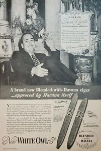 1939 White owl cigars Vintage Ad Doctor Eugenio Llanillo Lawyer of Havana Cuba - Picture 1 of 1
