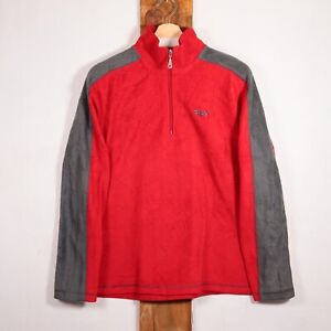 FILA Men’s 1/4 Zip Retro Fleece Jacket Red With Grey Sleeves Size Large (46/48”)