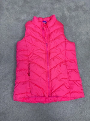 Antiguo Chaleco Azul Marino Niñas Rosa Chaleco Abombado Sin Mangas Cremallera Completa Aislado Jóvenes Niños Foto 1 de 4