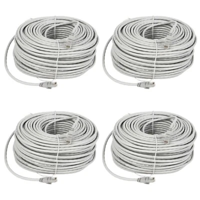 (4) 200FT Cat6 PoE IP Camera NVR Ethernet Cable Outdoor/Indoor RJ45 Cord Wire - Image 1 of 4