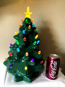 Mr. Christmas Lighted Ceramic Tree 14” Green Timer Centerpiece in Box 472 - Picture 1 of 11