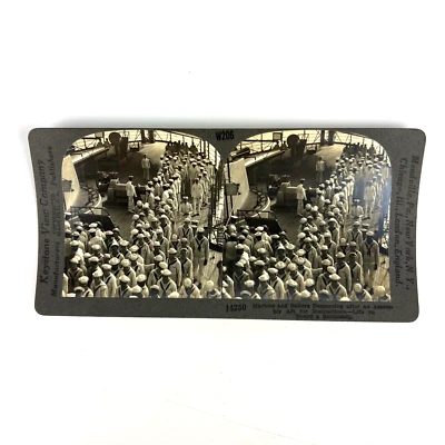 Fotos antiguas de la Primera Guerra Mundial Keystone View Co 14250 marines y marineros estadounidenses en un acorazado Foto 1 de 4