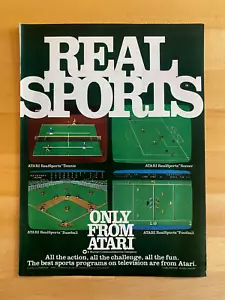 1983 Print Ad Atari Real Sports Football Baseball Tennis Soccer 8"x10-1/2" - Picture 1 of 1