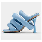 Women's 2024 Fashion Padded Open Toe High Heel Slipper Sandal Shoes Mules NWLF