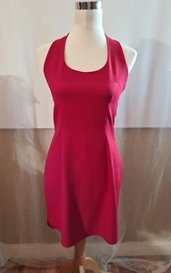 Red Vintage Party Dress Size 12 Sleeveless Open Back Rear Zip - Etam - Picture 1 of 9