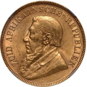 South Africa (ZAR) 1 Pond 1898 Gold NGC AU Paul Kruger - Picture 1 of 3