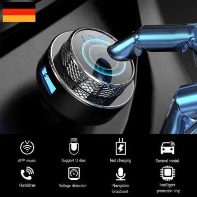 FM Transmitter Bluetooth 5.0 KFZ Auto Radio MP3 Player USB Ladegerät Adapter NEU - Bild 1 von 4