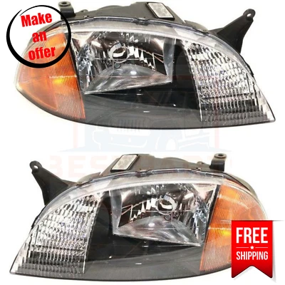 Headlight GM2502166 GM2503166 Set of 2 Halogen for 1998-2001 Chevrolet Metro Foto 1 de 4