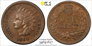 1864-L Indian Cent PCGS XF-45, RPD S-2 - Picture 1 of 3