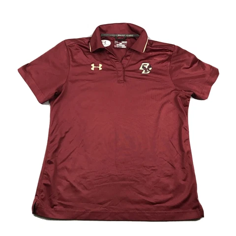 Under Armour Shirt Men Medium Red HeatGear Loose NCAA Boston College Eagles Polo Cover