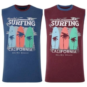 Big Plus Size Kam Jeanswear Cotton Surfing Print Sleeveless T Shirt Top 2-8X