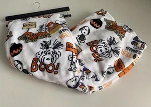 Peanuts Halloween BOO Soft Blanket Throw Jack-o-Lantern Snoopy Woodstock 50X70” - Picture 1 of 13