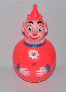 vintage CLOWN ROLLY-POLLY Regal Toy 1960s Musical toy