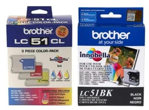 Brother LC51 Print Cartridge - Black, Yellow, Cyan, Magenta (4-Pack) - Picture 1 of 1