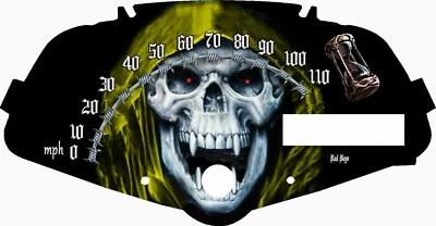 Honda Fury VT1300CX Velocímetro Cara MPH o HM/H Amarillo Reaper Fit 2010-22 Foto 1 de 2