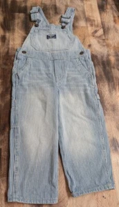 VTG OshKosh B’Gosh Vestbak Union USA Striped Bib Overall Engineer Boy Sz 3T - Picture 1 of 7
