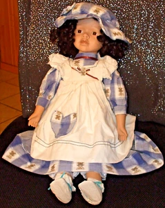 Porzellanpuppe-Puppe-Künstlerpuppe-Sammlerpuppe-Tracht-Hut-Weichkörper-Gr.56 cm - Bild 1 von 11