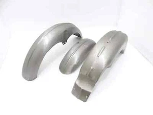 RAW STEEL FRONT AND REAR MUDGUARD SET FOR VINTAGE AJS MOTORCYCLES #C15/U1368 - Picture 1 of 10
