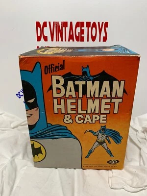 Vintage 1966 Ideal Batman Helmet (Cowl) & Cape Plastic Costume Mask RARE!! - Image 1 of 4
