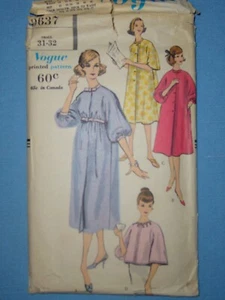 Rare Vtg 1960s Vogue robe pattern #9637, size 31-32 bust, uncut! - Picture 1 of 2