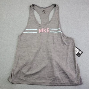 NWT Nike Dri Fit Racer Back Gray Tank Top 1X running activewear gym yoga - Picture 1 of 11