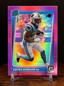 2021 Donruss Optic Chuba Hubbard Rated Rookie Pink Prizm #225 Carolina Panthers - Picture 1 of 2