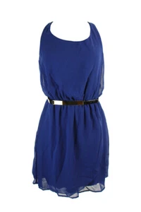 City Studio Juniors Blue Sleeveless Cutout-Back Belted Shift Dress L - Picture 1 of 4