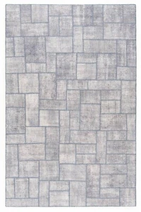 Alfombra persa patchwork anudada a mano 308x197 cm-oriente, alfombra, alfombra, vintage, gris - Imagen 1 de 6