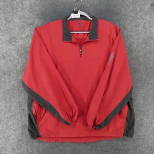 PGA Tour Windbreaker Pullover Mens Extra Large Red Gray 1/4 Zip Mesh Lined - Picture 1 of 12