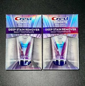 2x Crest 3D White Brilliance Toothpaste - Deep Stain Remover - 2.1 oz - Picture 1 of 1