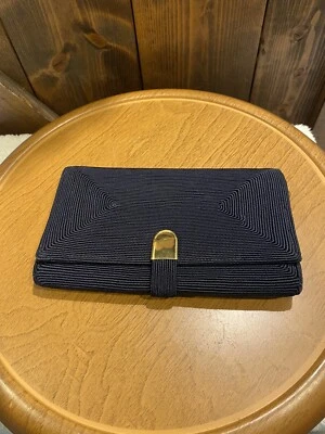 Bolsa de mão vintage, genuína CorSé, preta, com fio (décadas de 1940-1950) em excelente estado usado - Imagem 1 de 4