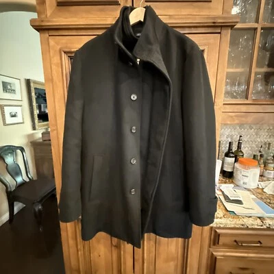 John W Nordstrom JWN Men’s Wool Car Coat, Black, M, Lined, Pockets, Zip - Image 1 of 4