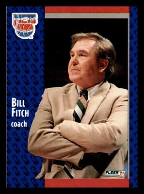 Bill Fitch 1991-92 Fleer #132 New Jersey Nets NM-MINT - Image 1 of 2