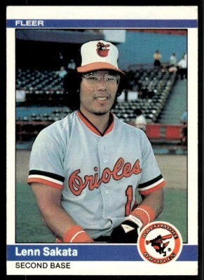 1984 Fleer Lenn Sakata Baseball Card Baltimore Orioles #19 - Image 1 of 2