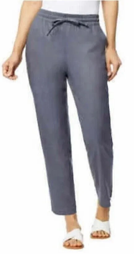 32 Degrees Ladies' Sz Small Comfort Stretch Linen Blend Pant Co DK Gray 1387154