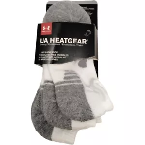 Under Armour Socks UA HeatGear Unisex Kids 13.5K-4Y Casual Socks White, Grey - Picture 1 of 2