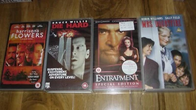 Die Hard Entrapment Mrs Doubtfire Flowers VHS Video Cert Joblot Bundle x4 FOX - Image 1 of 2