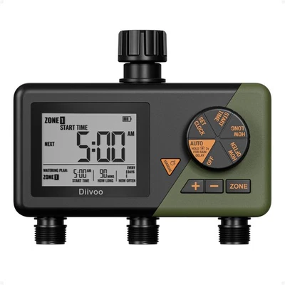 3-Zone Sprinkler Timer for Garden Hose, Programmable Irrigation System - Image 1 of 4