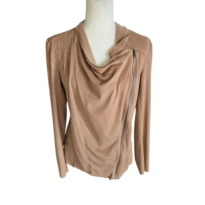 Женская куртка желтовато-коричневый размер большой ПВХ/вязаная шаль молнии ассиметричный  - Изображение 1 из 4