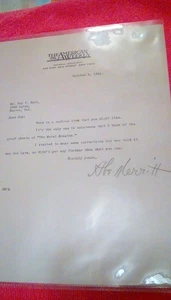 A. Merritt signierter Brief The Metal Monster Roy V. Hunt Weird Tales Schiff Ishtar - Bild 1 von 4