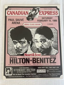 Matthew Hilton vs Wilfred Benitez Boxing Program (1986) Paul Sauve Arena, Canada - Picture 1 of 1
