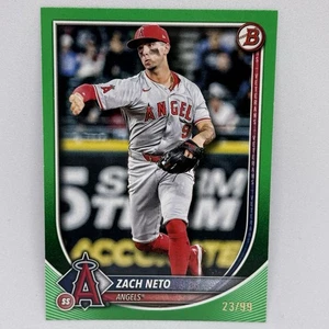 2025 Bowman Baseball - Zach Neto Green Border /99 - Los Angeles Angels - Picture 1 of 2
