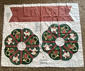 Vintage Christmas Wreath Fabric Panel, "A Christmas Gathering" by Hallmark - Picture 1 of 7