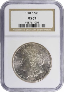 1881-S Morgan Silver Dollar MS67 NGC - Picture 1 of 4