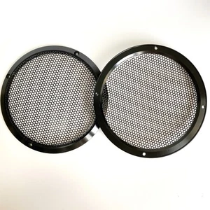 1Pair 6.5" Full Metal Aluminum Speaker Covers Mesh Grills For Car Audio Black - Picture 1 of 6