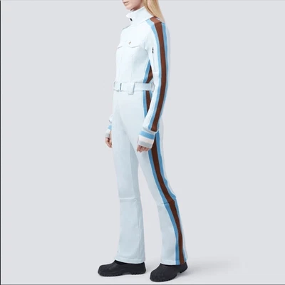 NWT perfect moment striped crystal ski suit cool blue brown waterproof Medium - Image 1 of 4