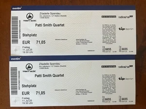 Patti Smith Quartet Zitadelle Spandau Berlin 11.07.2025 2 Tickets - Bild 1 von 1